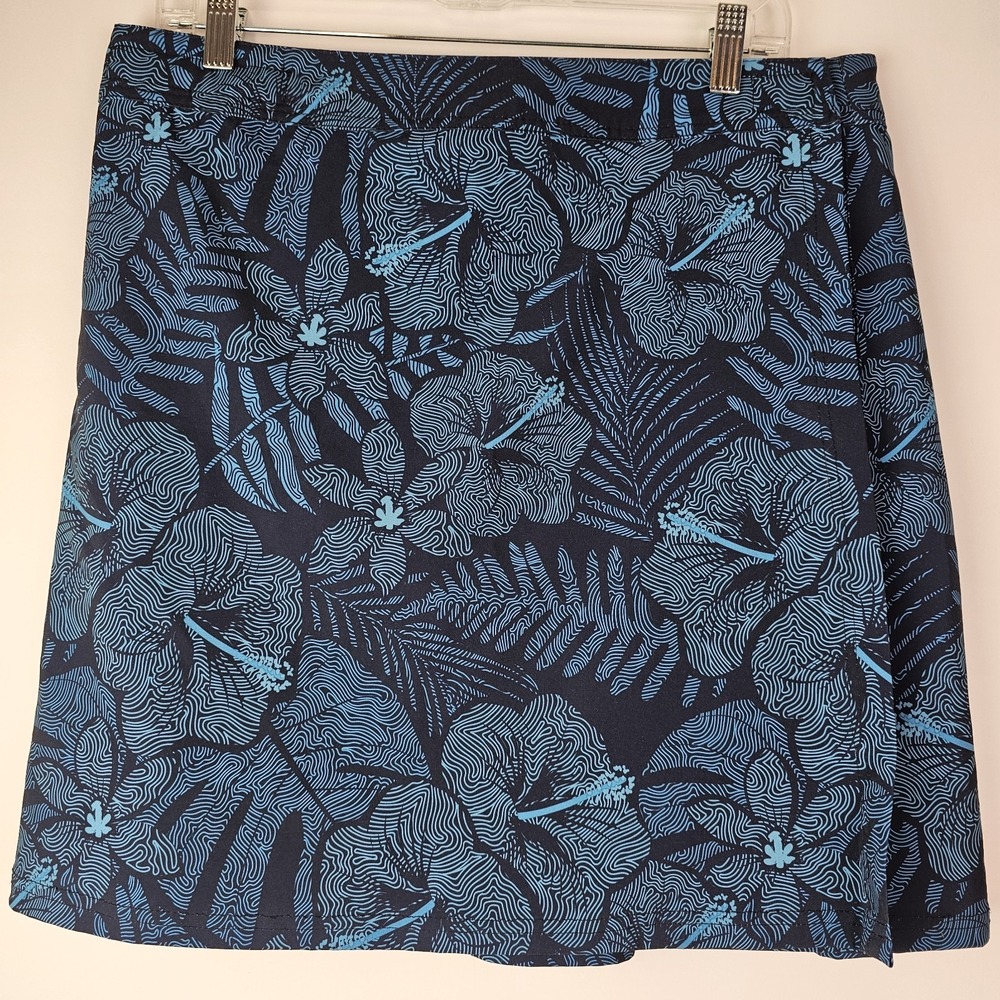 RipSkirt Hawaii‎ Womens Large Maui Moonlight Navy Floral Wrap Skirt Length 1